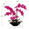 Fuchsia Phalaenopsis Orchid 20" with 6 Buds in Black Vase - Lifelike Silk Flower Arrangement for Elegant Home & Office Decor - Realistic Orchid Design, Floral Home by Artificial Flowers